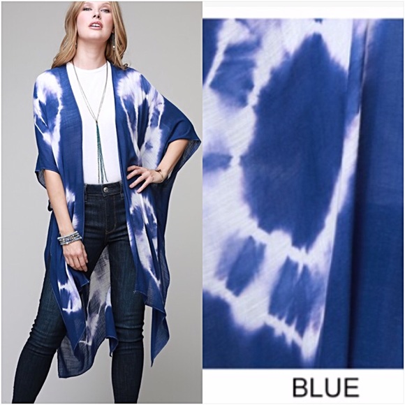 Head Turning Boho Tie Dye Kimono Cardi Coverup O/S - Picture 5 of 5
